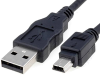 Шнур штекер USB - штекер мини USB, 1м