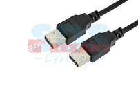 Шнур USB A(штекер) - USB A(штекер) Rexant, черный, 1.8 м